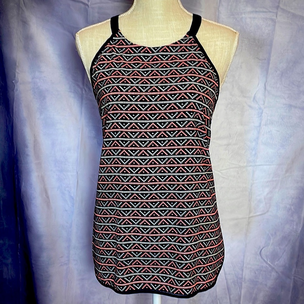 SKIES ARE BLUE NAVY/PEACH/WHITE SHOULDER BARING TOP SIZED L